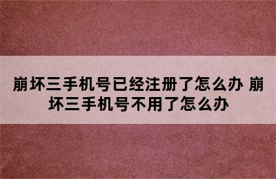 崩坏三手机号已经注册了怎么办 崩坏三手机号不用了怎么办